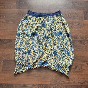 Cameo Wrap Skort Sarong Style Yellow Blue US 4